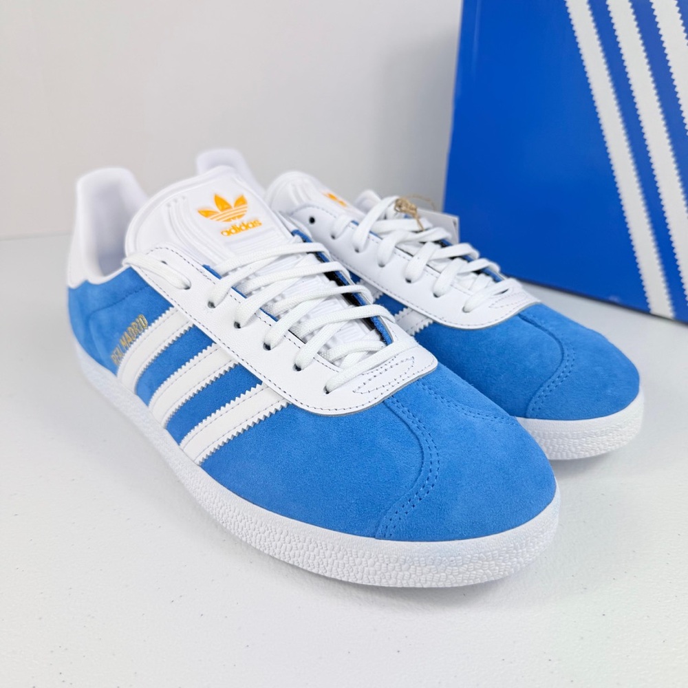 adidas Men’s Gazelle Sneakers in Blue and White